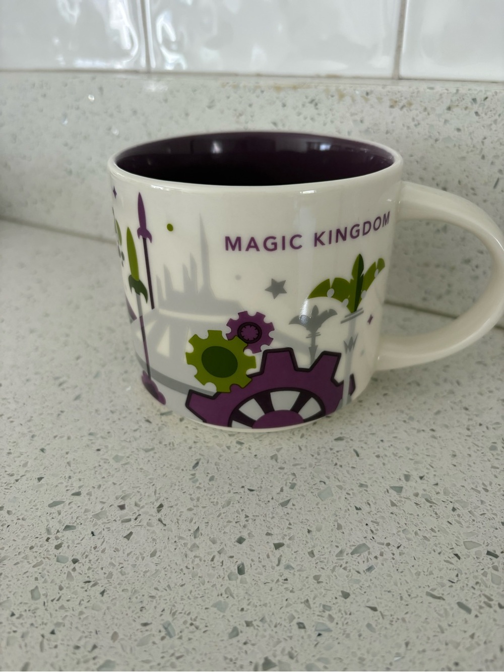 Starbucks Magic Kingdom Purple and Green Ceramic Mug
